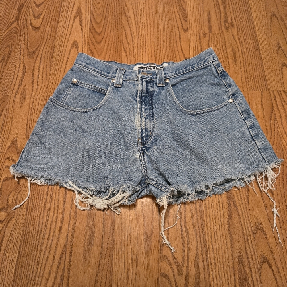 Anchor Blue Vintage Beyond Baggy Cutoffs Light Blue Frayed Jean Shorts Raw Hem
